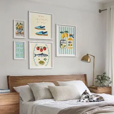 Wanddecoratie compositie Italiaanse keuken met citrusvruchten