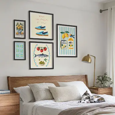 Wanddecoratie compositie Italiaanse keuken met citrusvruchten
