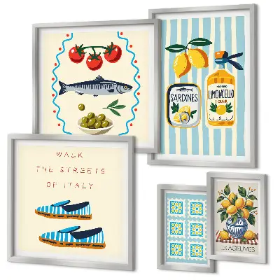 Wanddecoratie compositie Italiaanse keuken met citrusvruchten