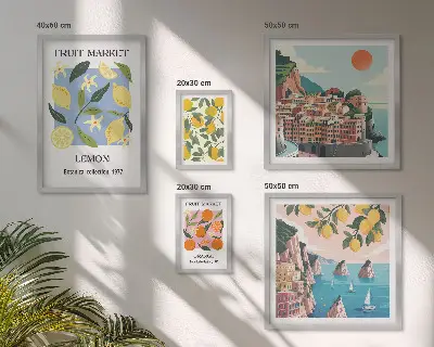 Gallery wall Vintage fruitlandschappen
