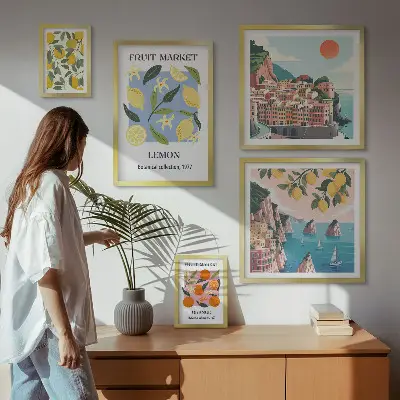 Gallery wall Vintage fruitlandschappen