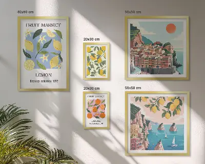 Gallery wall Vintage fruitlandschappen