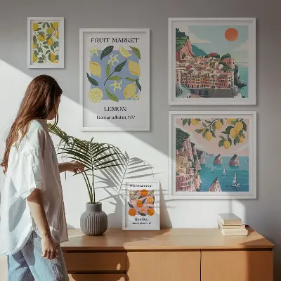 Gallery wall Vintage fruitlandschappen