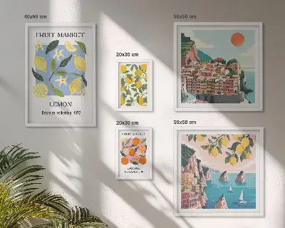 Gallery wall Vintage fruitlandschappen