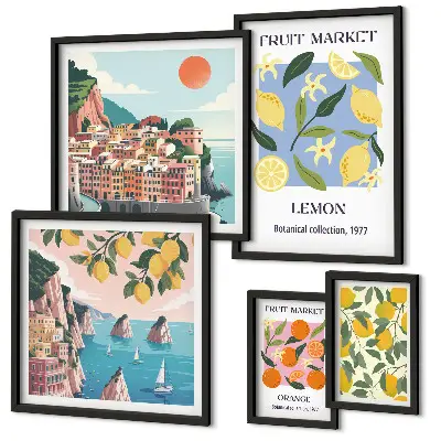 Gallery wall Vintage fruitlandschappen