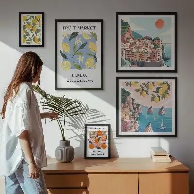 Gallery wall Vintage fruitlandschappen