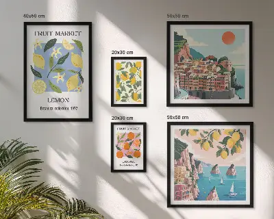 Gallery wall Vintage fruitlandschappen