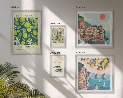 Moderne schilderijen set Tropische fruitvakantie