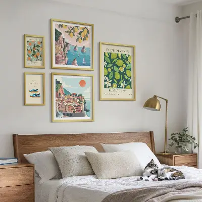 Moderne schilderijen set Tropische fruitvakantie