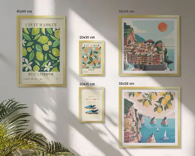 Moderne schilderijen set Tropische fruitvakantie