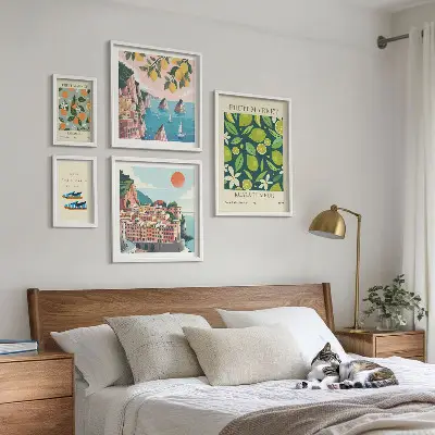 Moderne schilderijen set Tropische fruitvakantie