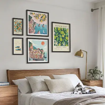 Moderne schilderijen set Tropische fruitvakantie