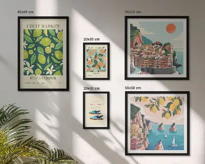 Moderne schilderijen set Tropische fruitvakantie