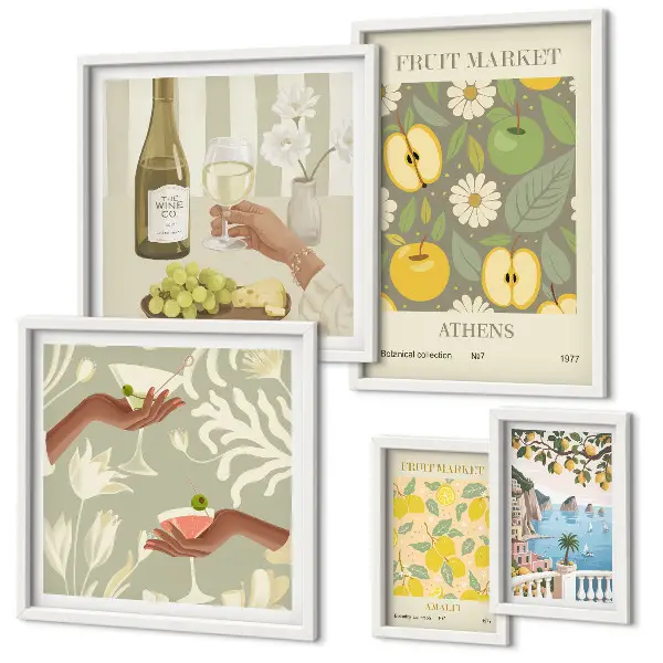 Gallery wall Sfeervolle illustraties uit de jaren 70