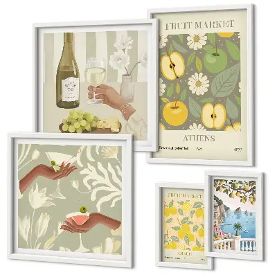 Gallery wall Sfeervolle illustraties uit de jaren 70