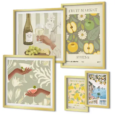 Gallery wall Sfeervolle illustraties uit de jaren 70