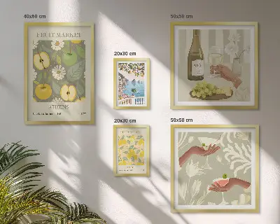 Gallery wall Sfeervolle illustraties uit de jaren 70