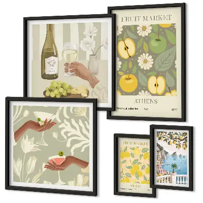 Gallery wall Sfeervolle illustraties uit de jaren 70