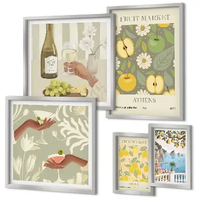 Gallery wall Sfeervolle illustraties uit de jaren 70