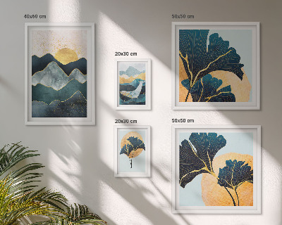 Wanddecoratie compositie Stijlvolle berglandschappen met planten