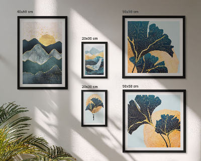Wanddecoratie compositie Stijlvolle berglandschappen met planten