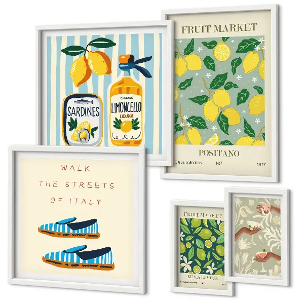 Gallerijwand met fruitige vintage inspiratie
