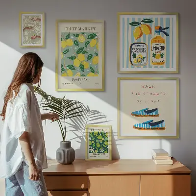 Gallerijwand met fruitige vintage inspiratie