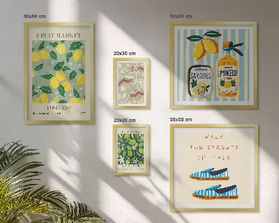 Gallerijwand met fruitige vintage inspiratie
