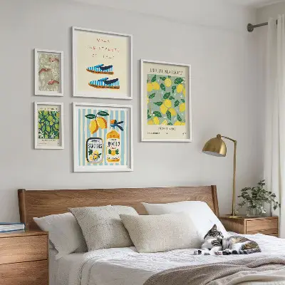 Gallerijwand met fruitige vintage inspiratie
