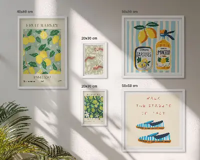 Gallerijwand met fruitige vintage inspiratie