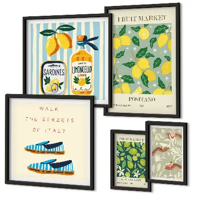 Gallerijwand met fruitige vintage inspiratie