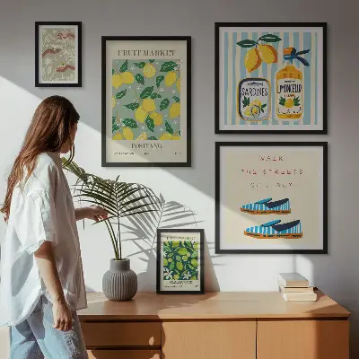 Gallerijwand met fruitige vintage inspiratie