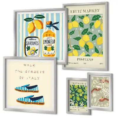 Gallerijwand met fruitige vintage inspiratie
