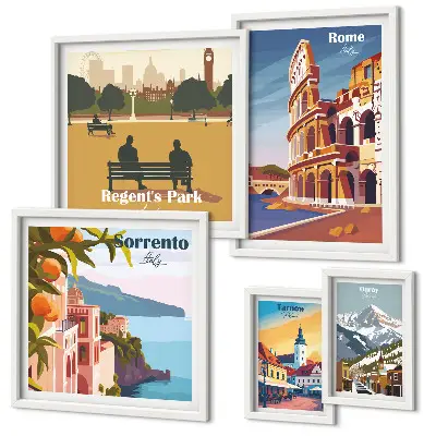 Gallery wall Landschappen van Europese steden