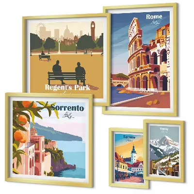 Gallery wall Landschappen van Europese steden