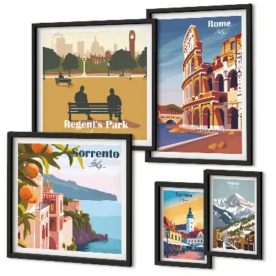 Gallery wall Landschappen van Europese steden