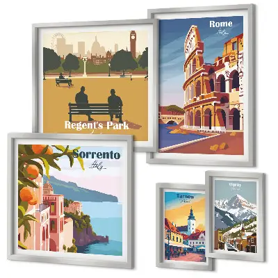 Gallery wall Landschappen van Europese steden