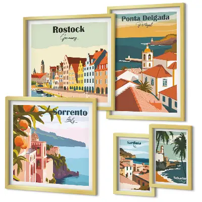 Gallery wall Europese stadsgezichten