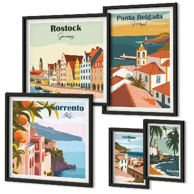 Gallery wall Europese stadsgezichten