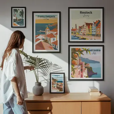 Gallery wall Europese stadsgezichten