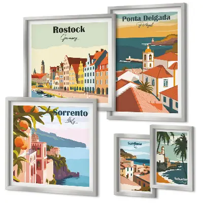 Gallery wall Europese stadsgezichten