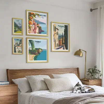 Wanddecoratie compositie Pittoreske Italiaanse stadjes