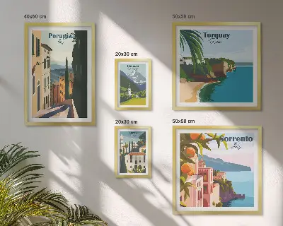 Wanddecoratie compositie Pittoreske Italiaanse stadjes