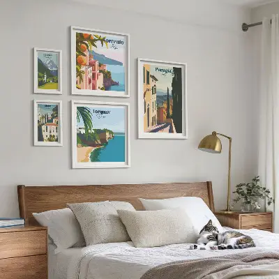 Wanddecoratie compositie Pittoreske Italiaanse stadjes