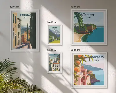 Wanddecoratie compositie Pittoreske Italiaanse stadjes
