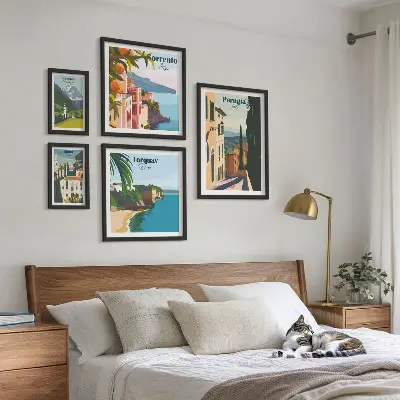 Wanddecoratie compositie Pittoreske Italiaanse stadjes