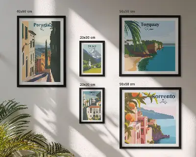 Wanddecoratie compositie Pittoreske Italiaanse stadjes