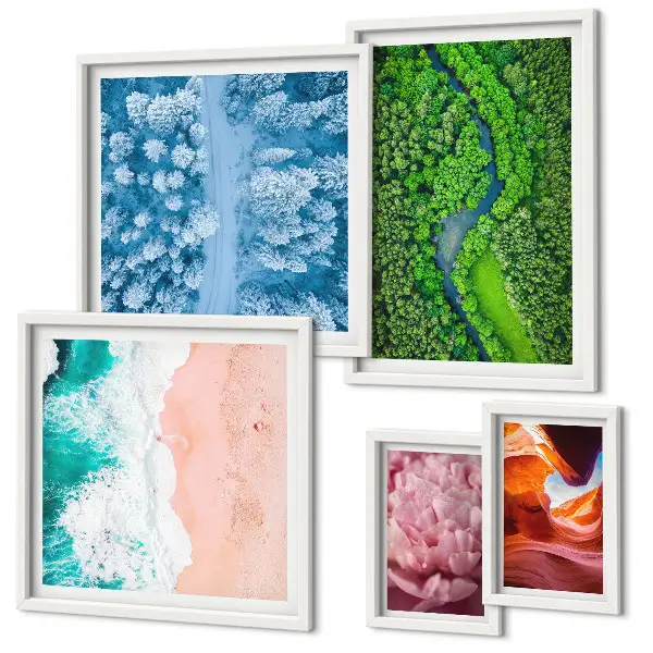 Wanddecoratie compositie Natuurlijke groene landschappen