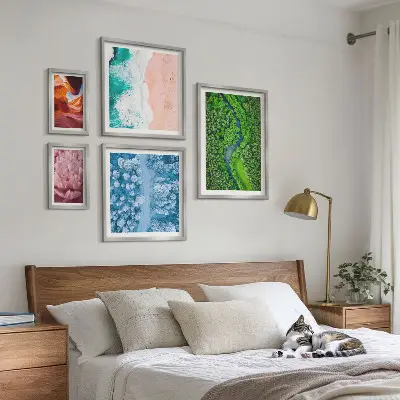 Wanddecoratie compositie Natuurlijke groene landschappen