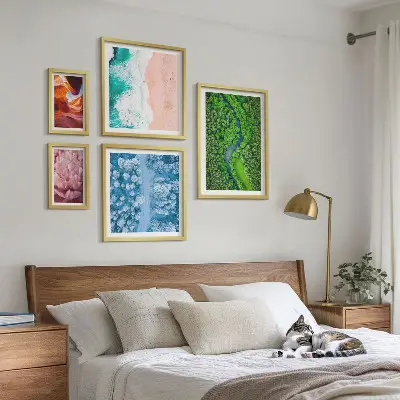 Wanddecoratie compositie Natuurlijke groene landschappen